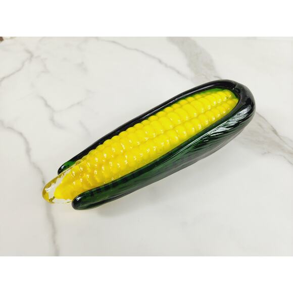 Art Glass Hand Blow Ear Sweet Corn Vegetable 8" Home Decor 90s Vintage - Picture 3 of 12